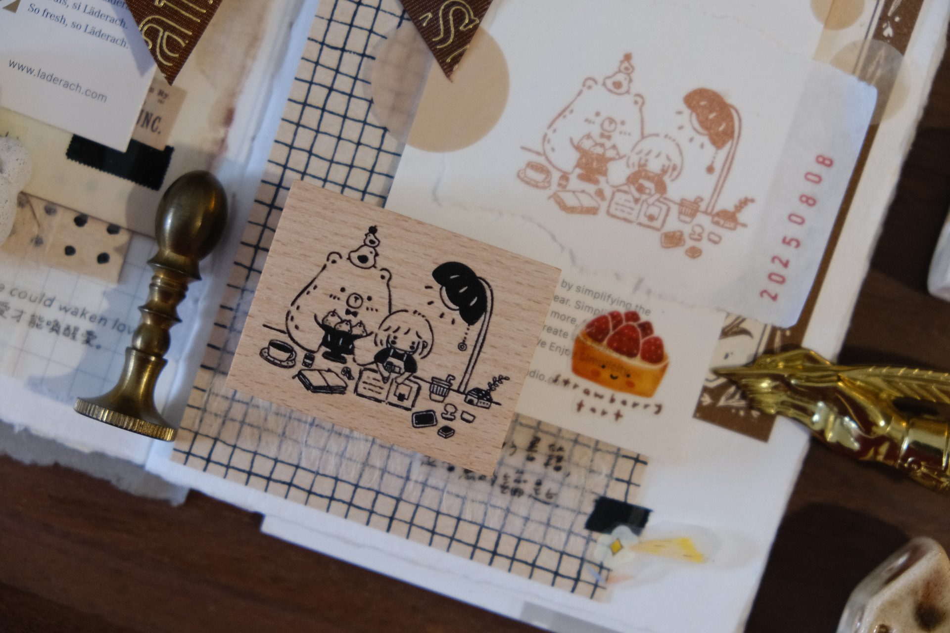 CHECK PRICE Eileen Tai Bear & Girl Blissful Days Rubber Stamp