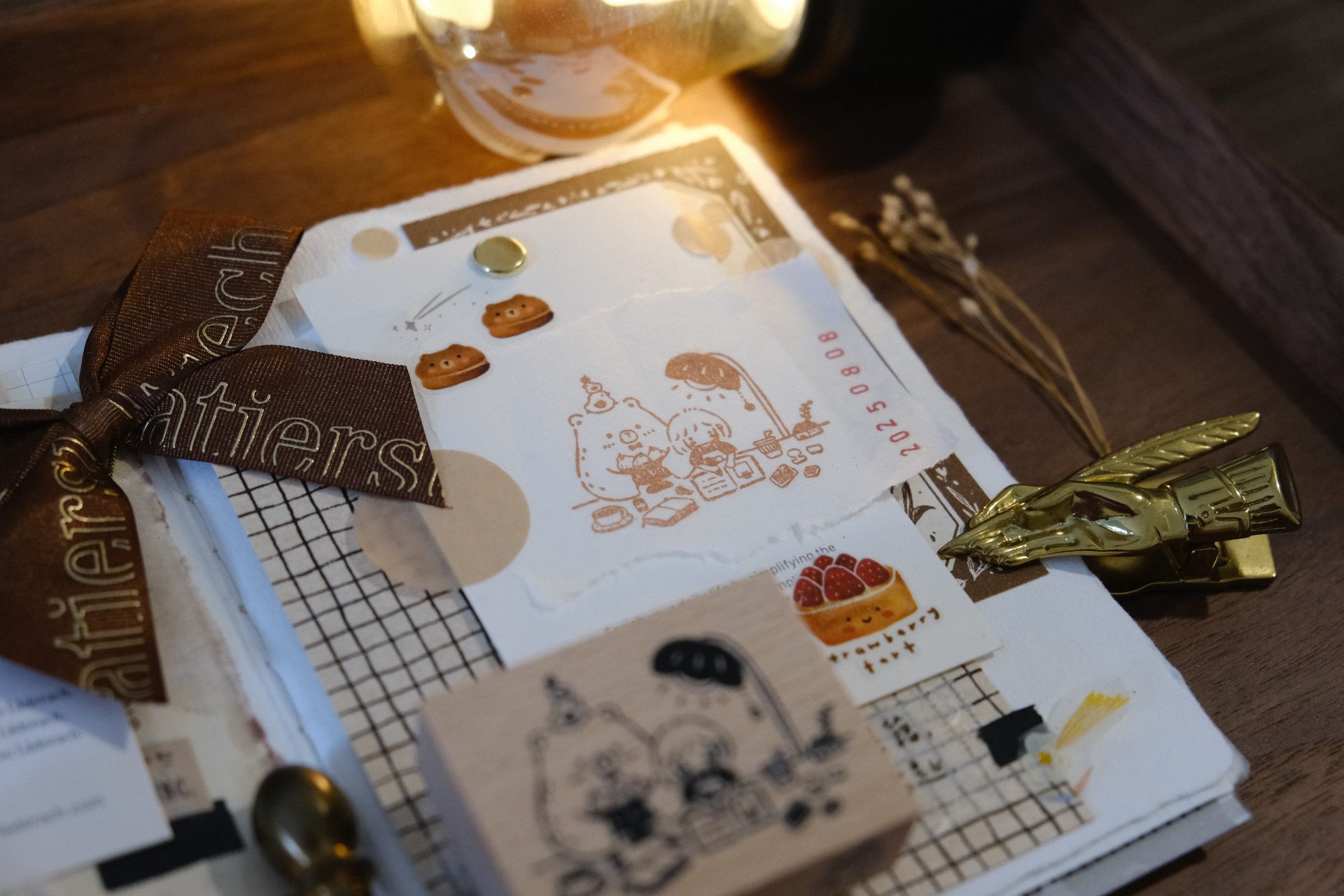 CHECK PRICE Eileen Tai Bear & Girl Blissful Days Rubber Stamp
