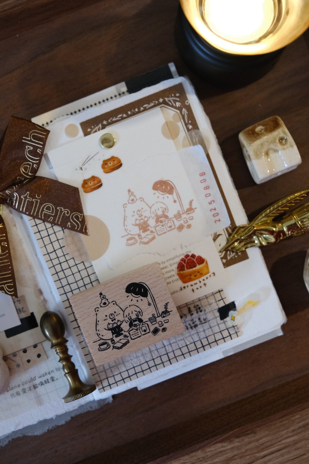 CHECK PRICE Eileen Tai Bear & Girl Blissful Days Rubber Stamp