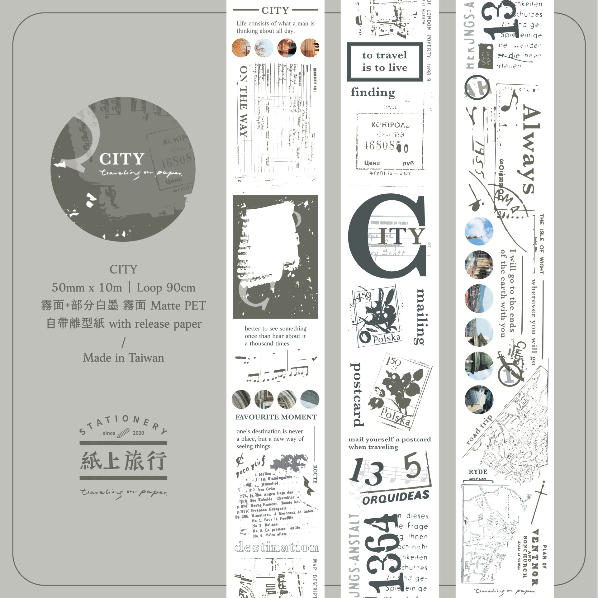Traveling on Paper City PET Tape
