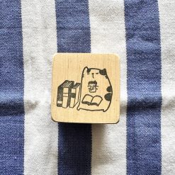 Catdoo Rubber Stamp - Neko & Book in the Library - Image 2
