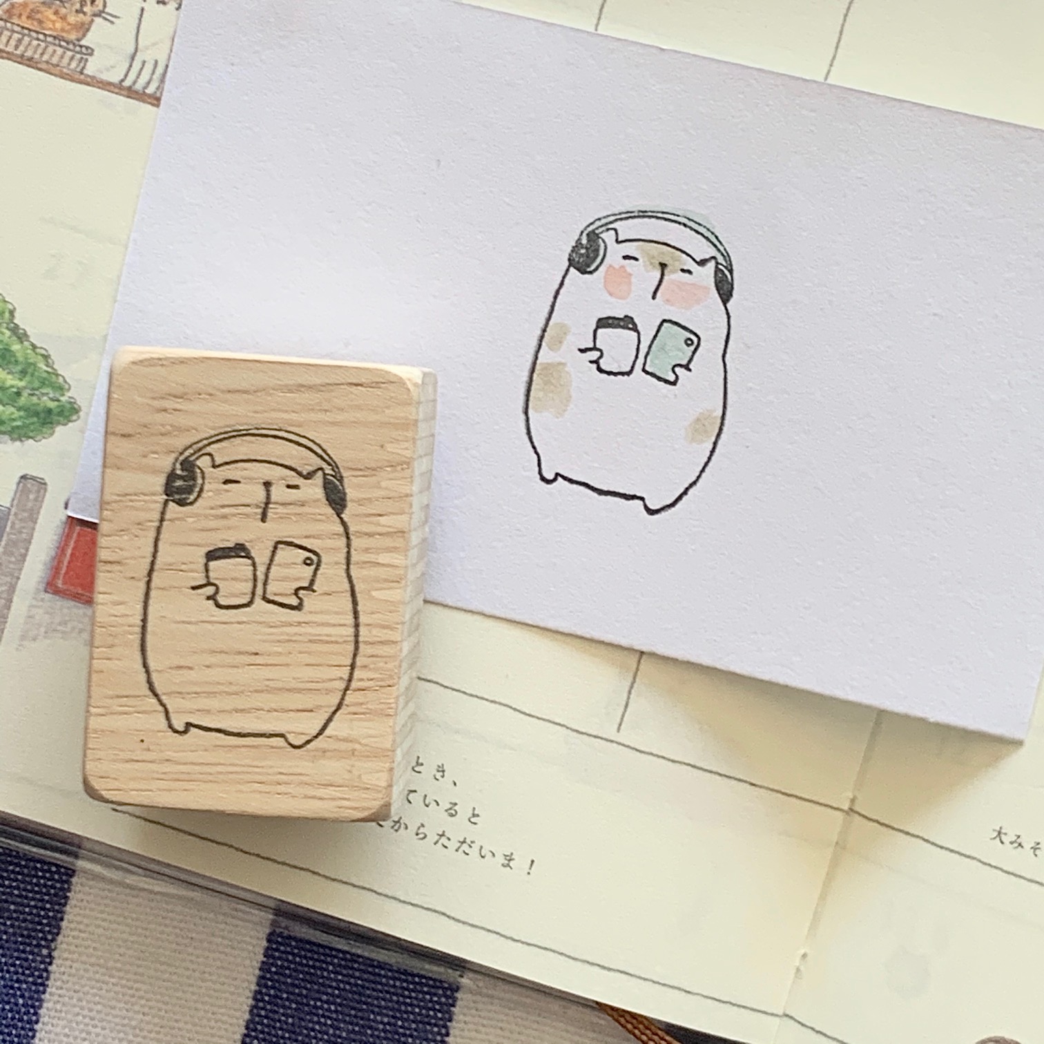 Catdoo Rubber Stamp - Chill With Music