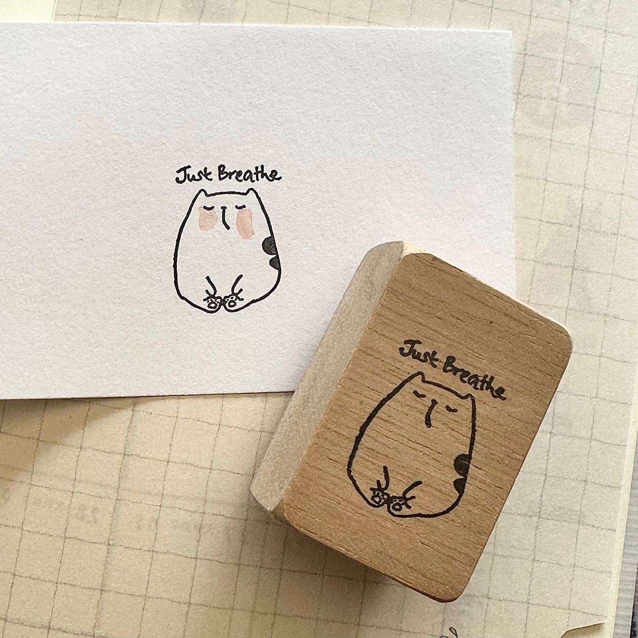 Catdoo Rubber Stamp - Yoga Just Breathe