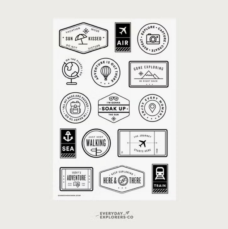 Everyday Explorers Co. Clear Stamp Set - Gone Exploring