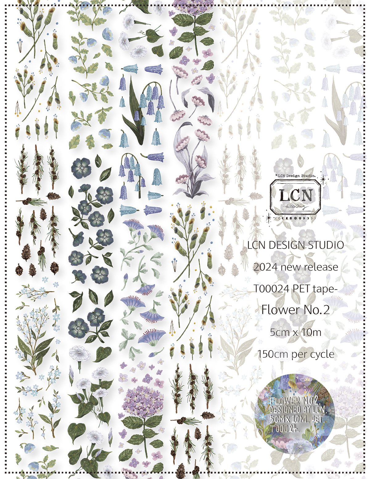 Lin Chia Ning PET Tape - Flower No.2