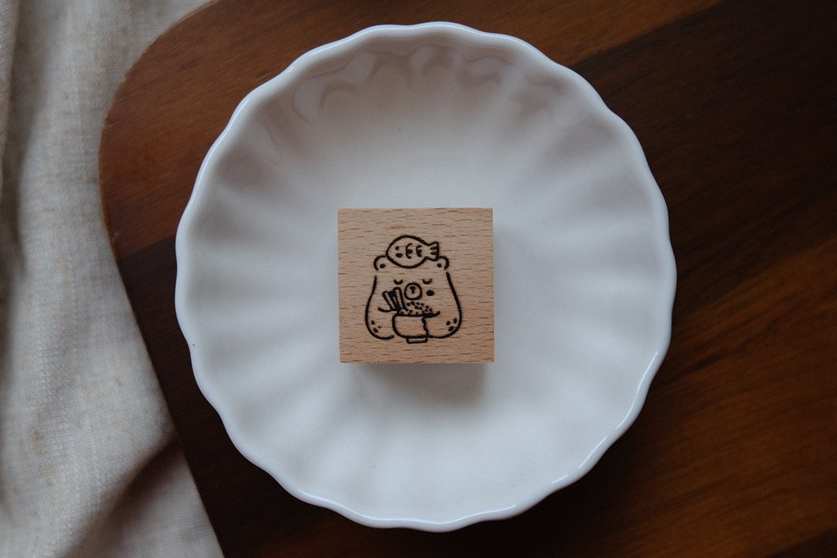 Eileen Tai "Foodie Bear" Rubber Stamp - Rice