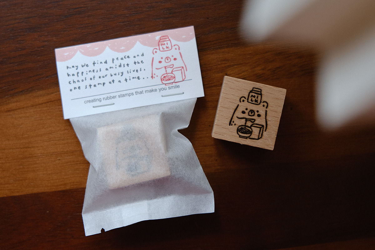 Eileen Tai "Foodie Bear" Rubber Stamp - Milk & Cereal