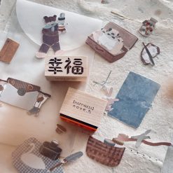 Nove Origami Words Rubber Stamps