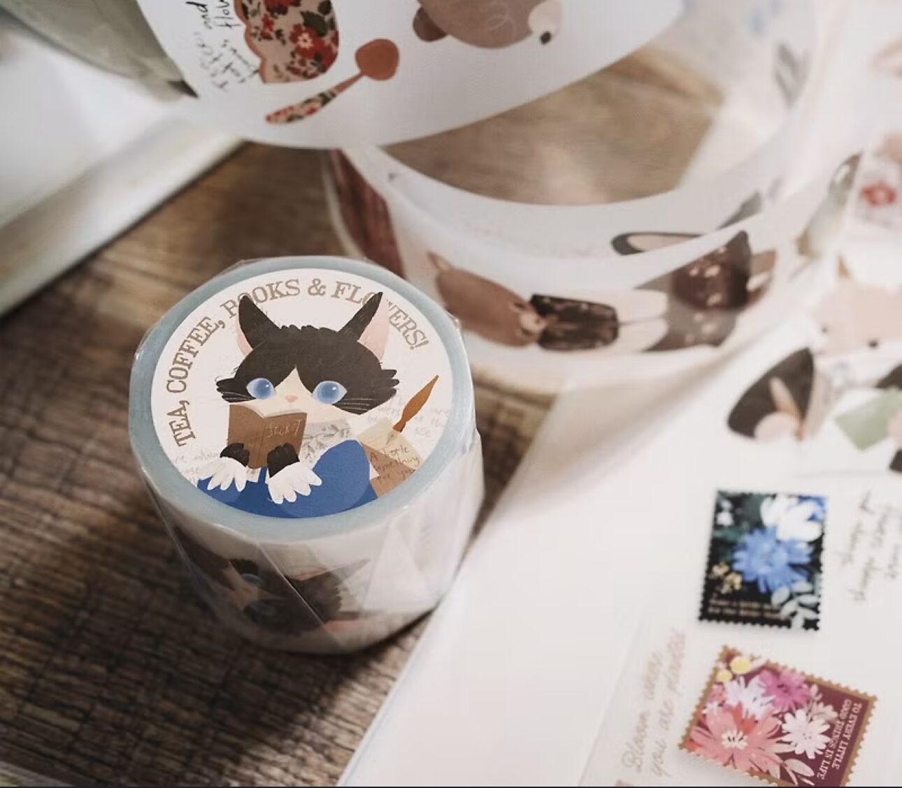 Wwiinngg Matte PET Tape - Tea, Coffee, Books & Flowers