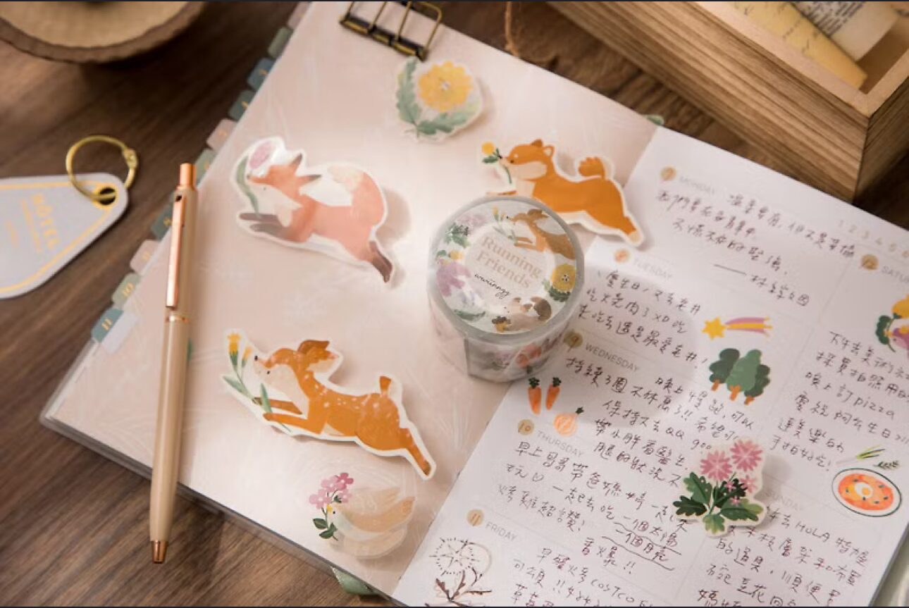 Wwiinngg Matte PET Tape - Running Friends