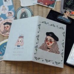 La Dolce Vita Passport Size Notebook - Girl with Beret