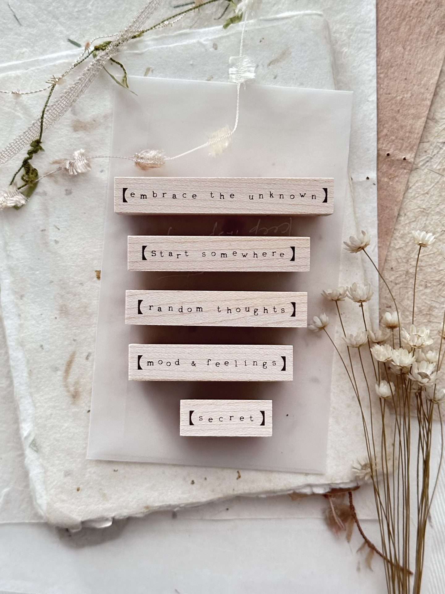Nove Simple Words Rubber Stamps