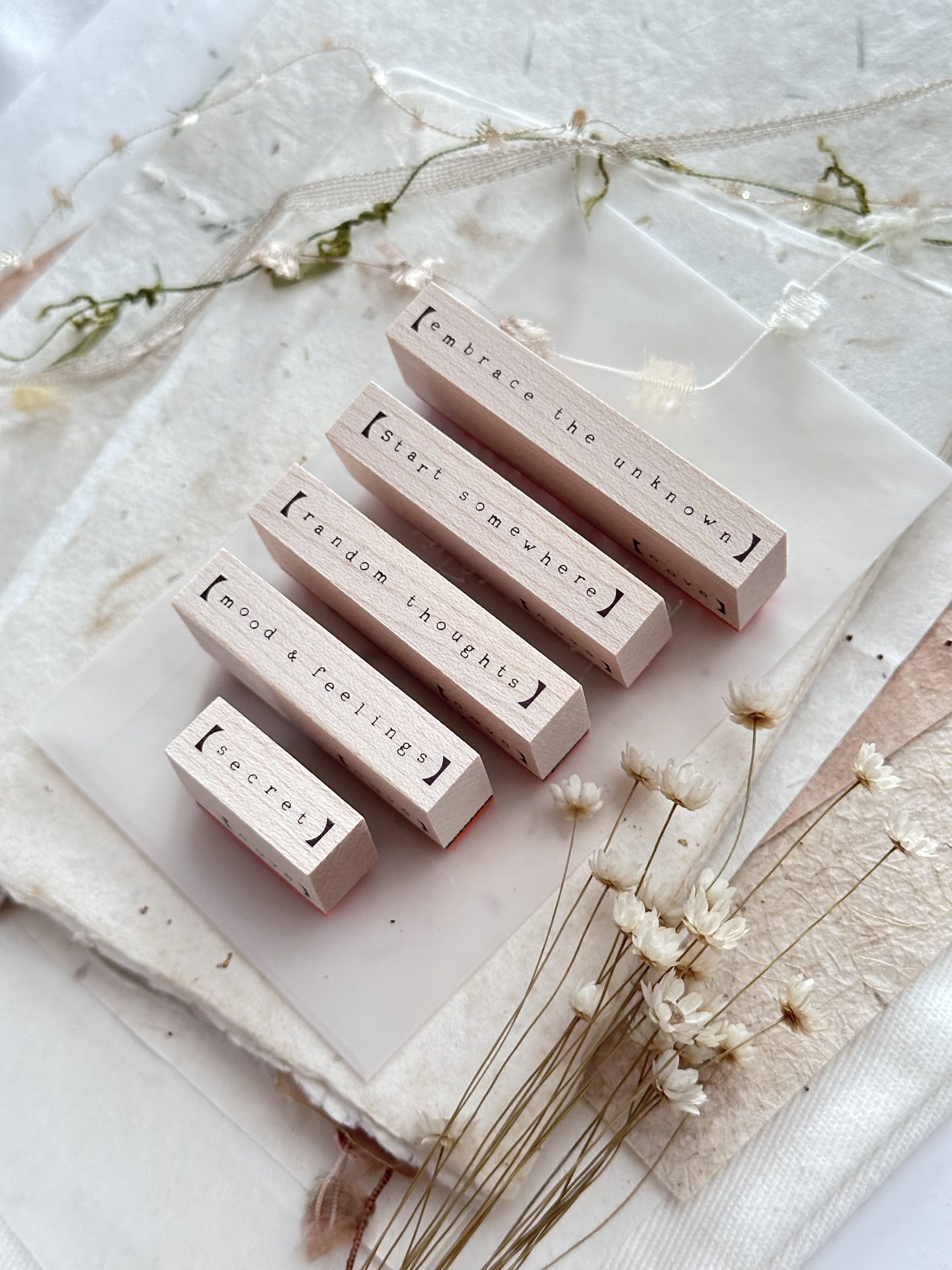 Nove Simple Words Rubber Stamps