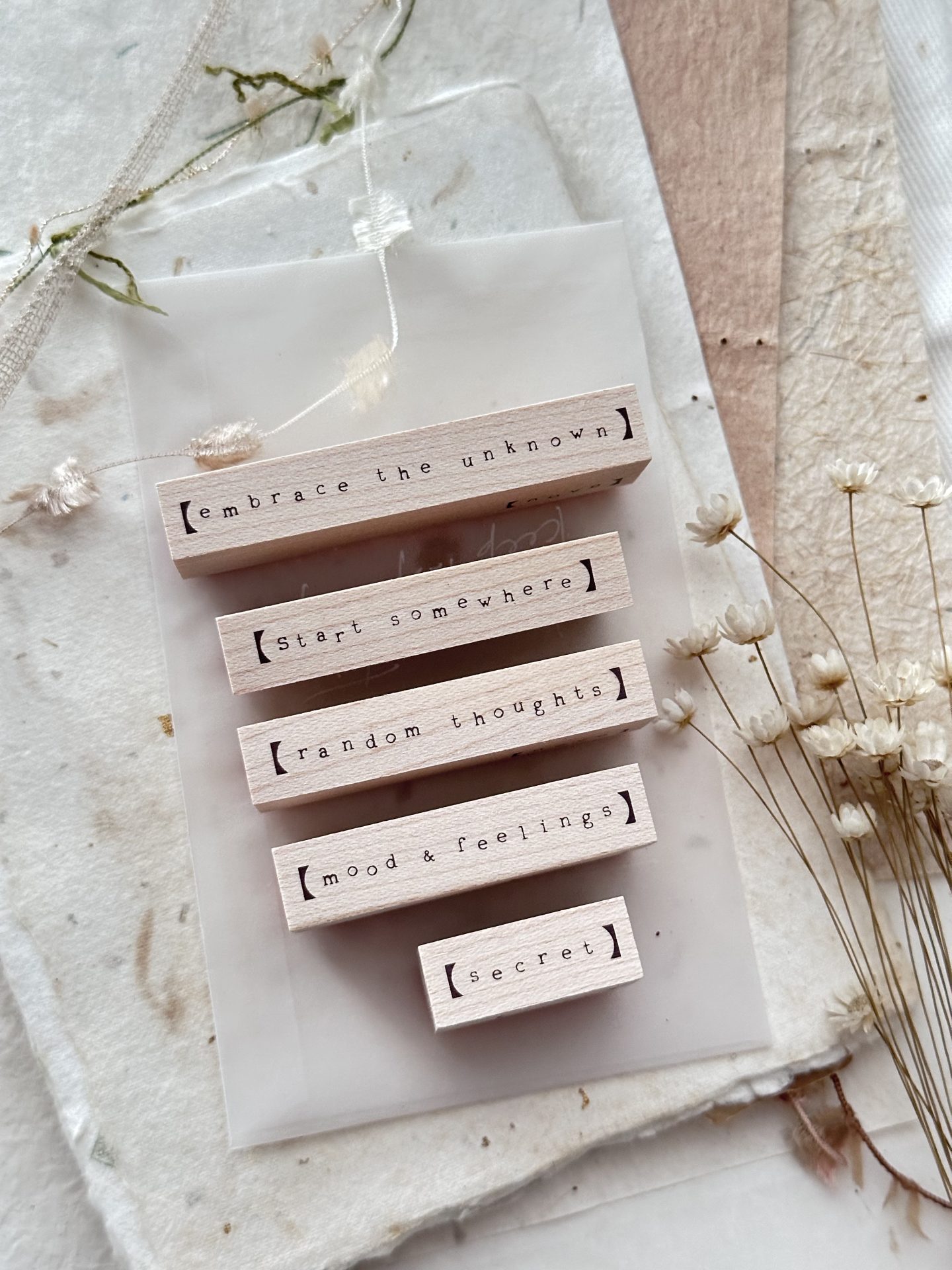 Nove Simple Words Rubber Stamps