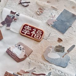 Nove Origami Words Embroidery Stickers