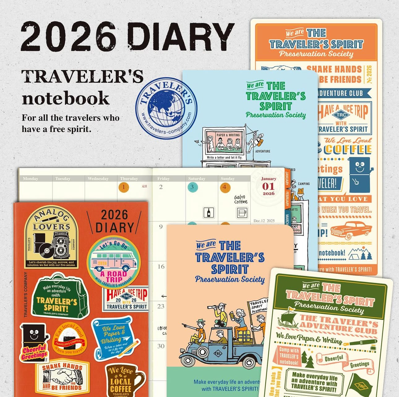 TRAVELER'S Notebook Diary Inserts 2026