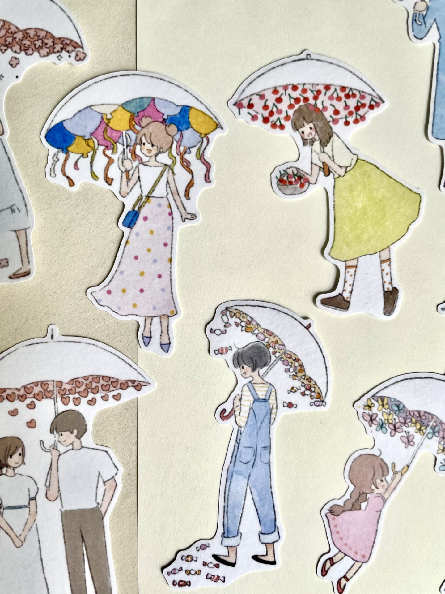 Ms Bulat Stickers - Joyful Umbrellas