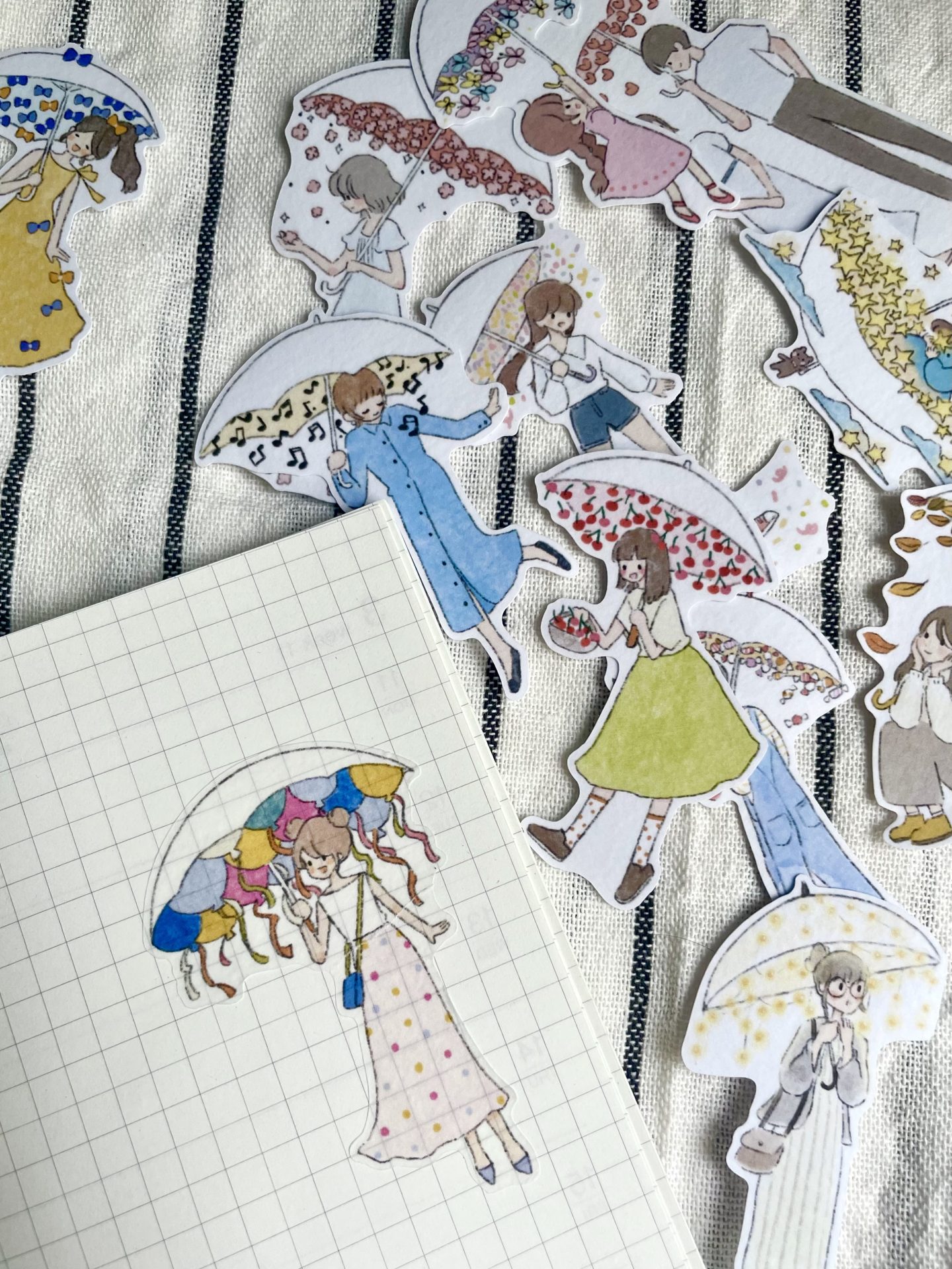 Ms Bulat Stickers - Joyful Umbrellas