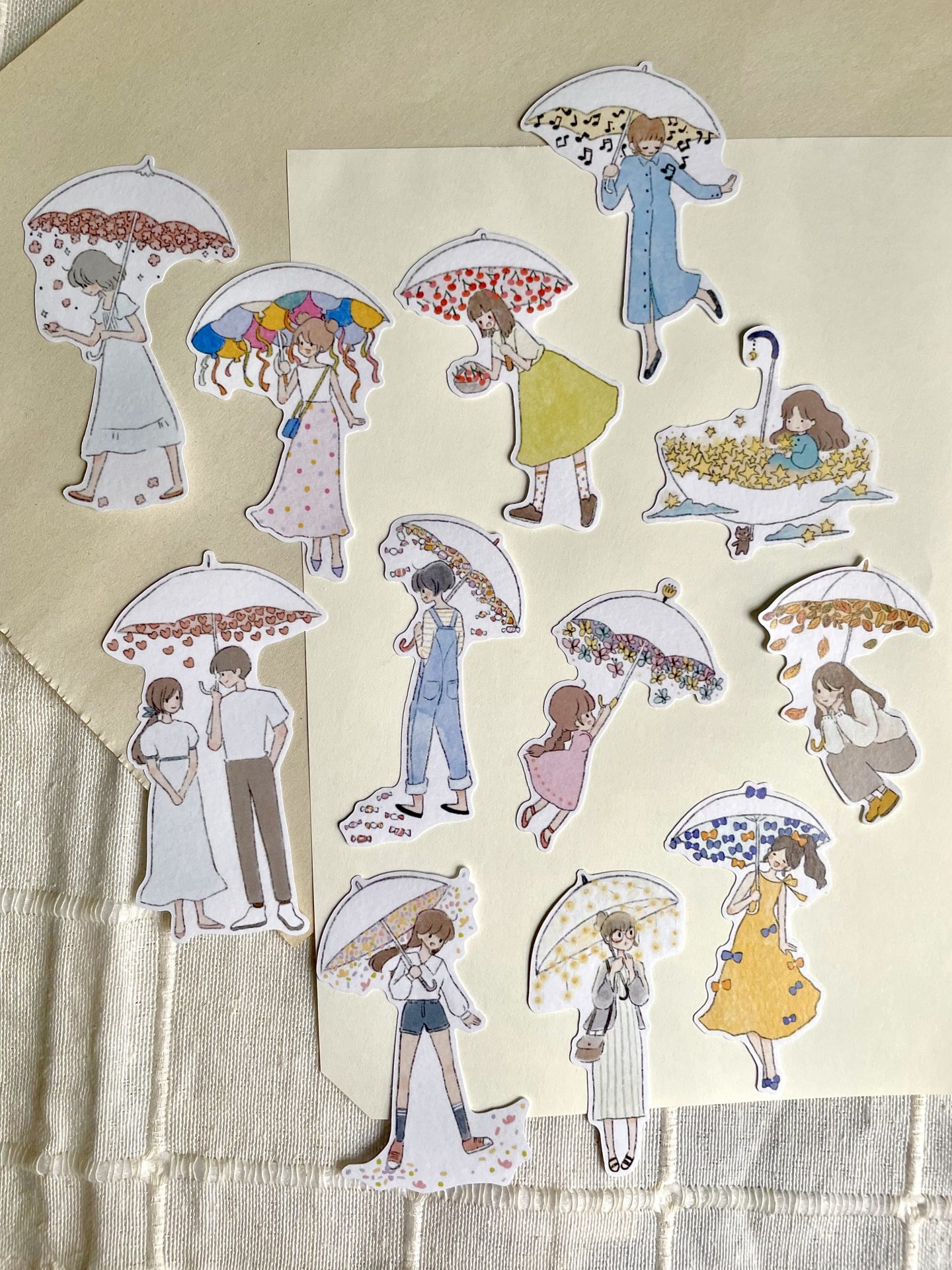 Ms Bulat Stickers - Joyful Umbrellas