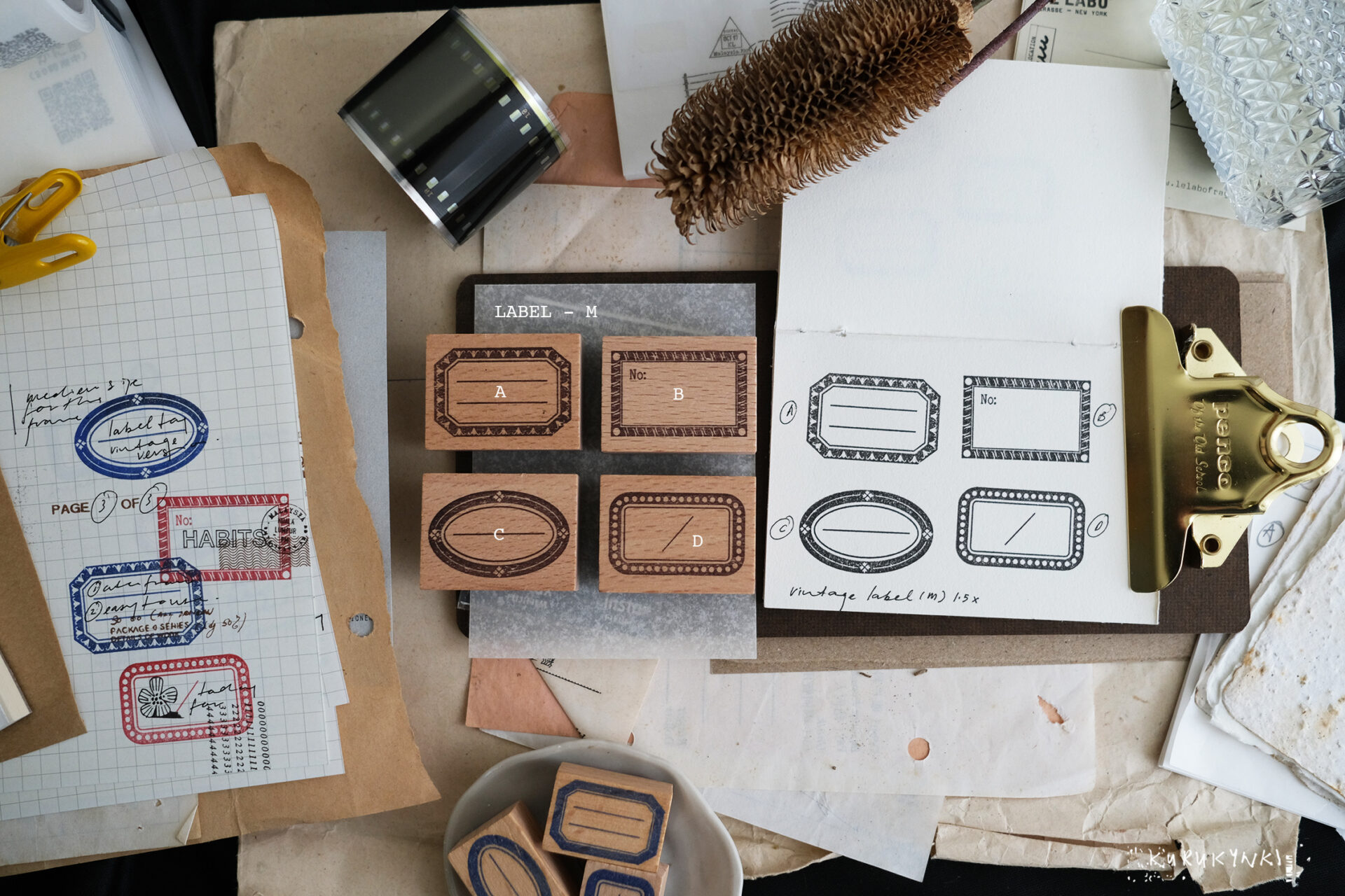 Kurukynki Rubber Stamp - Label (M)