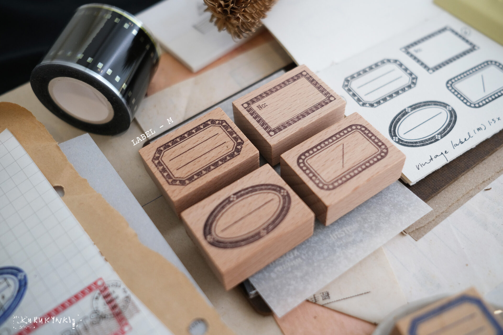 Kurukynki Rubber Stamp - Label (M)