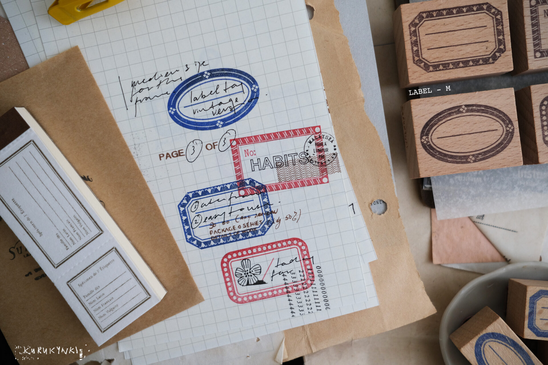 Kurukynki Rubber Stamp - Label (M)