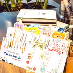 Meow Illustration The Tidy Mess Paper Bookmark 6 pieces Set