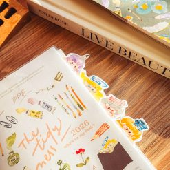 Meow Illustration The Tidy Mess Paper Bookmark 6 pieces Set