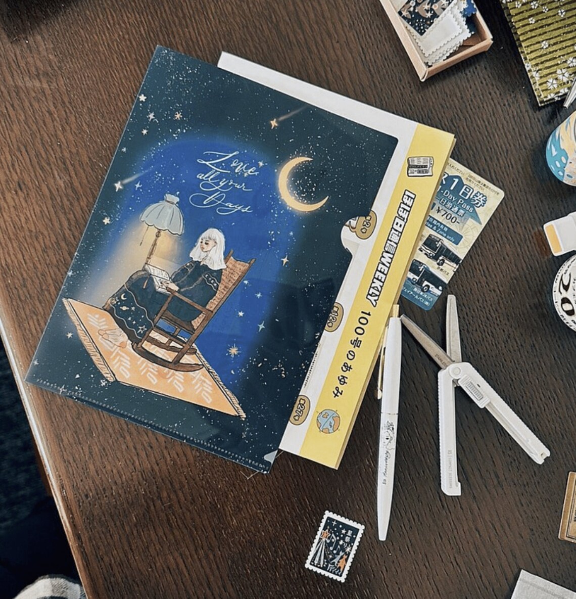La Dolce Vita A5 Folder - The Day has Stars and Moons