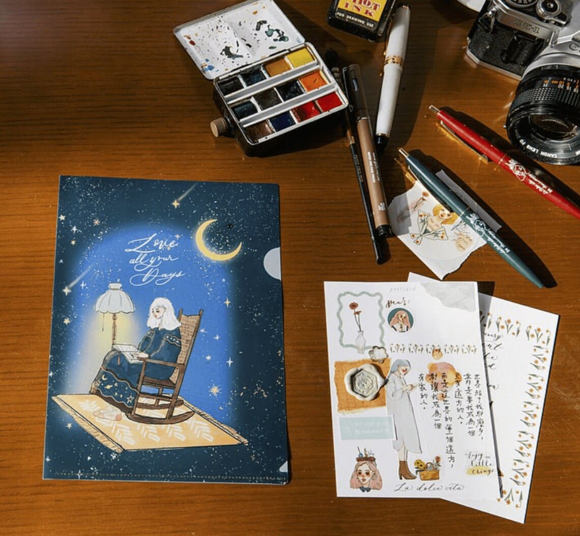 La Dolce Vita A5 Folder - The Day has Stars and Moons
