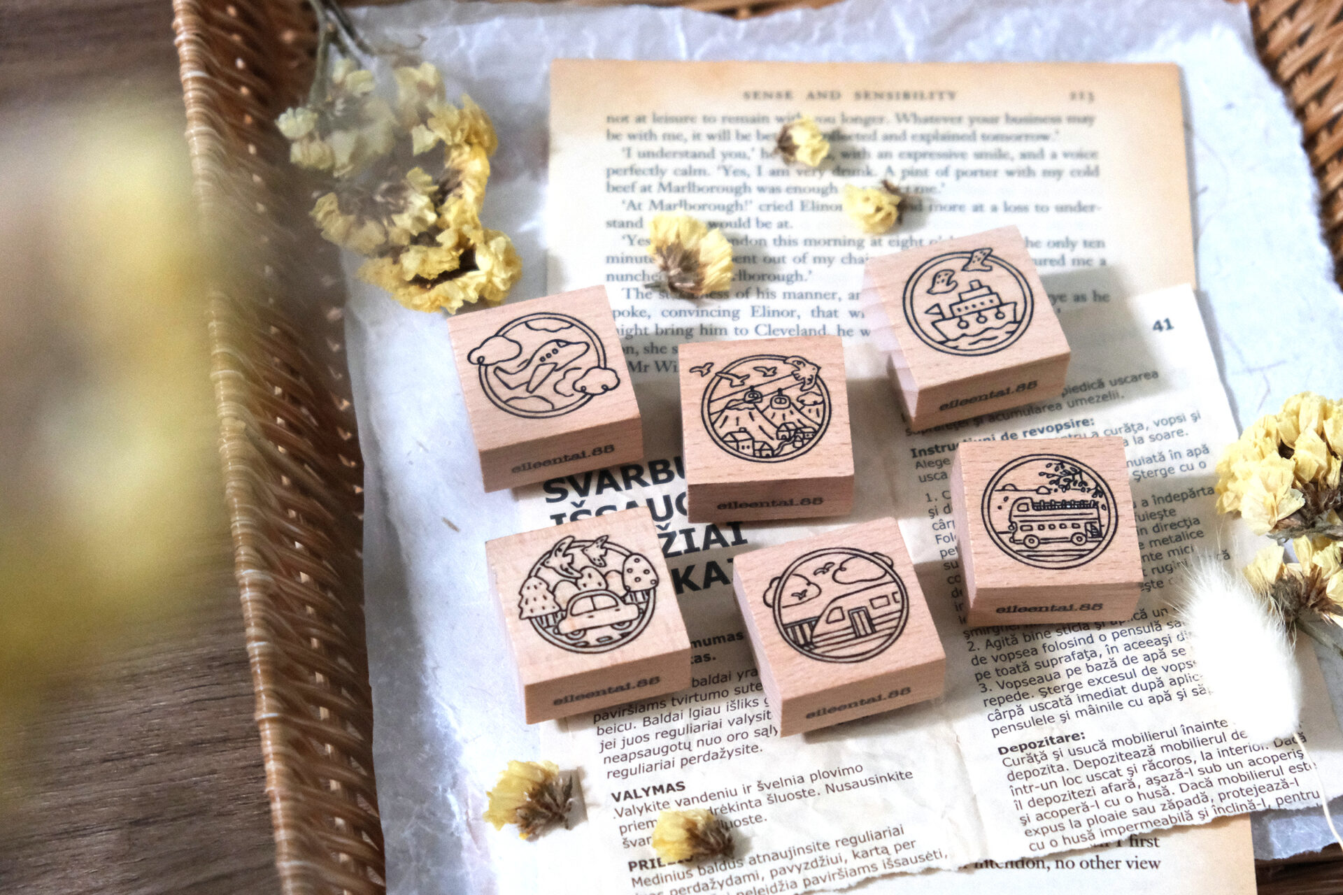 Eileen Tai "Let's Go" Rubber Stamps