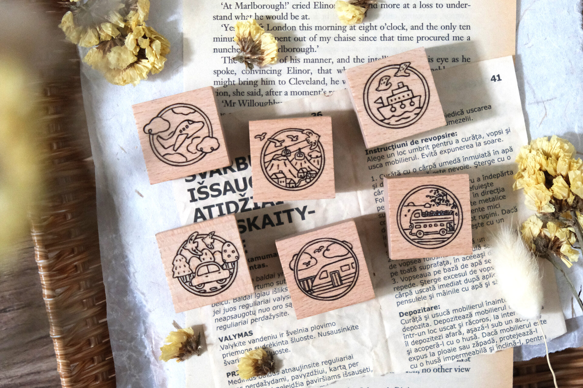 Eileen Tai "Let's Go" Rubber Stamps