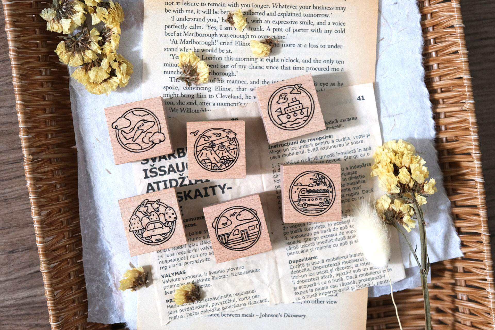 Eileen Tai "Let's Go" Rubber Stamps