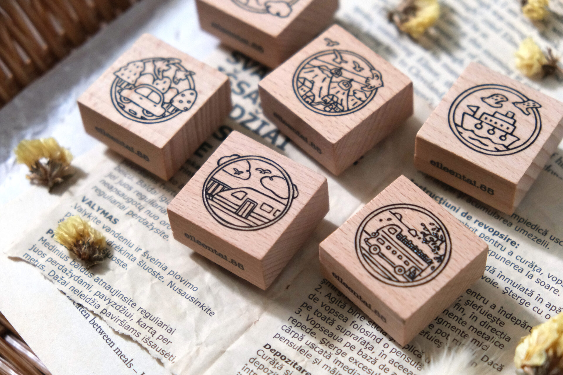 Eileen Tai "Let's Go" Rubber Stamps