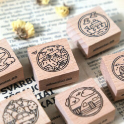 Eileen Tai "Bear & Girl: Travel Together" Rubber Stamps