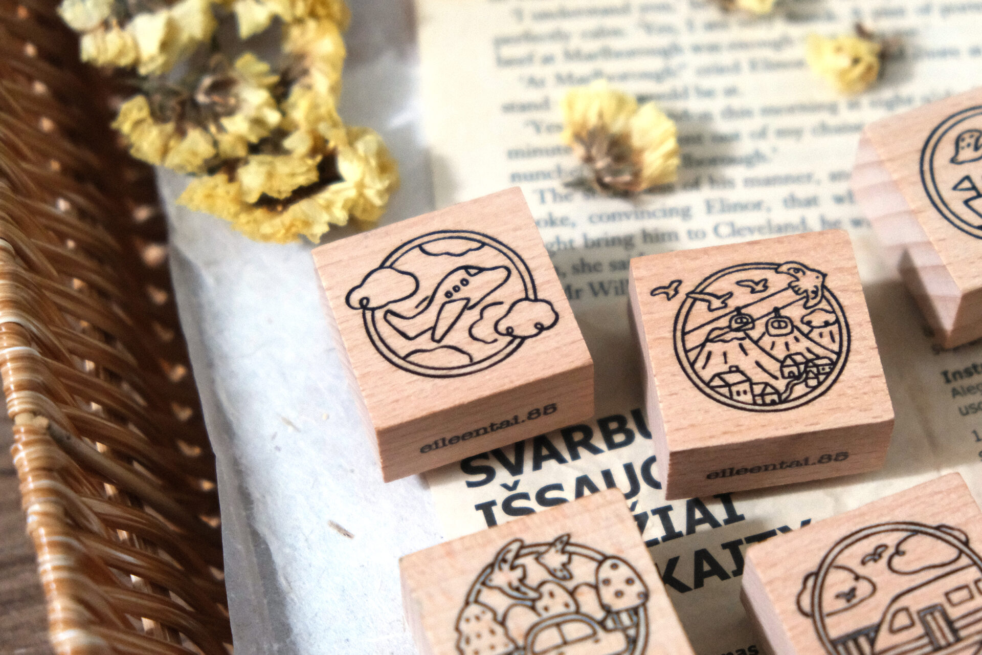 Eileen Tai "Bear & Girl: Travel Together" Rubber Stamps