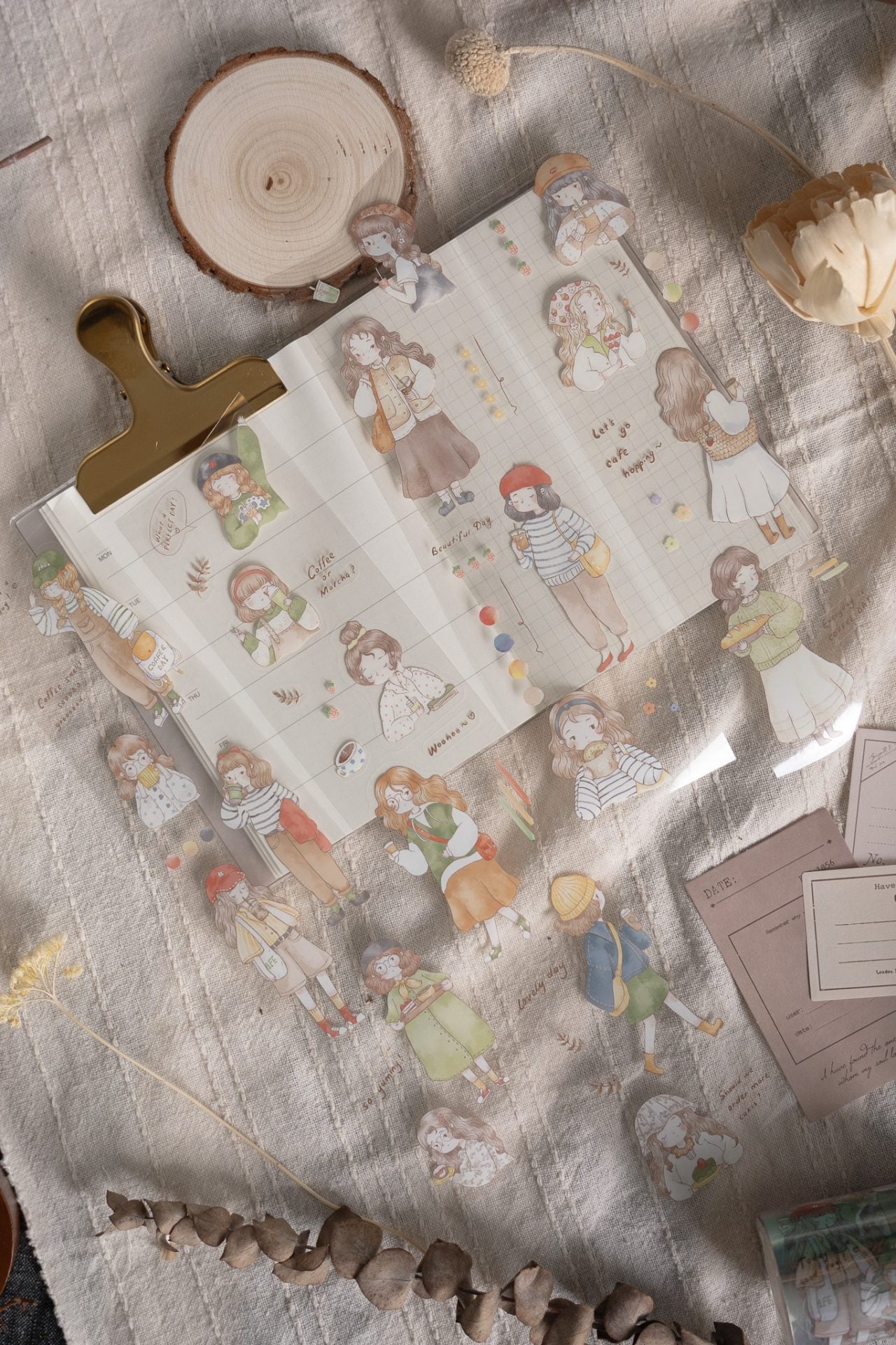 Sho Little Happiness Kiss-cut PET Tape - Let's Go Cafe Hopping