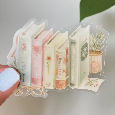 Lettoon Clear Vinyl Sticker - Bookworm