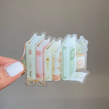 Lettoon Clear Vinyl Sticker - Bookworm