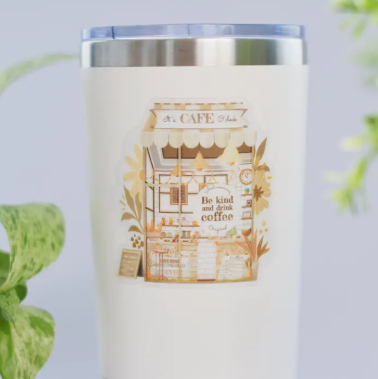 Lettoon Clear Vinyl Sticker - Coffee O'Clock