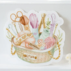 Lettoon Clear Vinyl Sticker - Knitting Basket