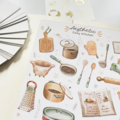 Lettoon Sticker Sheet - Aesthetic Cosy Kitchen