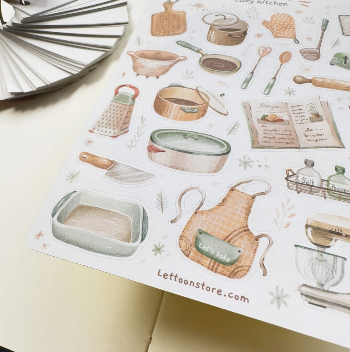 Lettoon Sticker Sheet - Aesthetic Cosy Kitchen