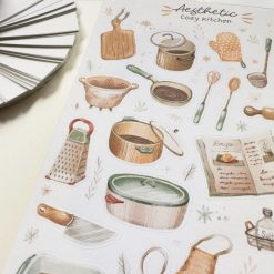 Lettoon Sticker Sheet - Aesthetic Cosy Kitchen