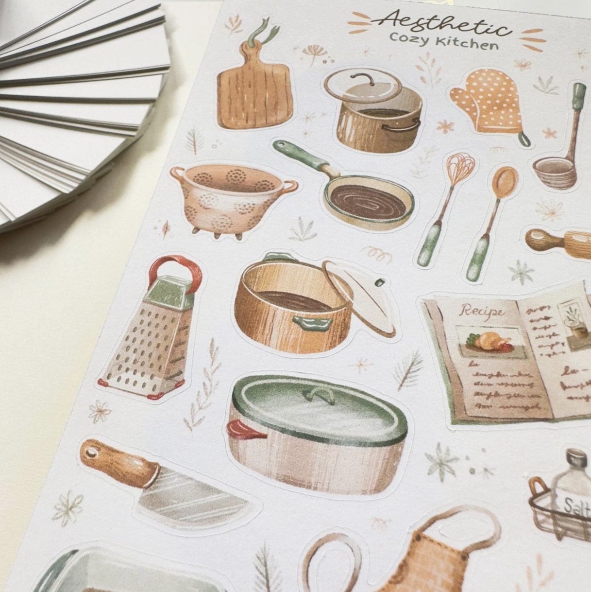 Lettoon Sticker Sheet - Aesthetic Cosy Kitchen