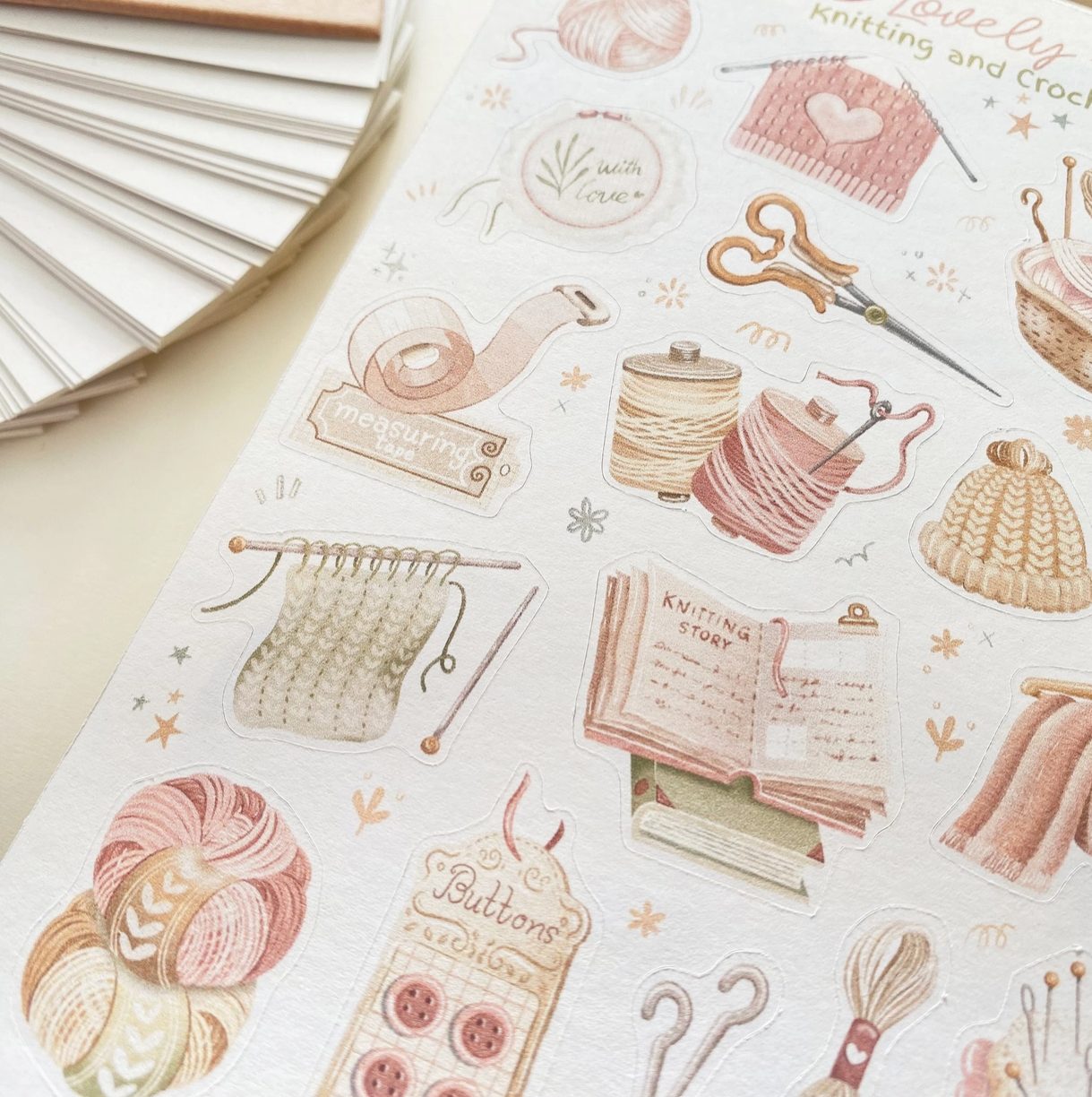 Lettoon Sticker Sheet - Lovely Knitting & Crochet