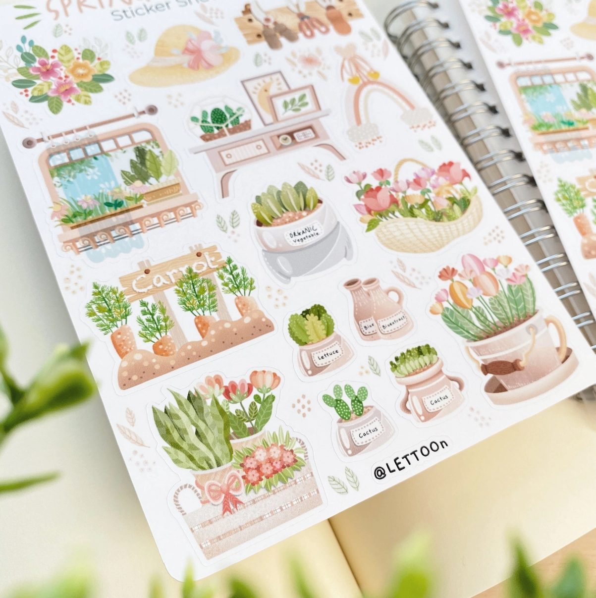 Lettoon Sticker Sheet - Spring Garden