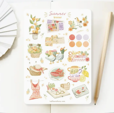 Lettoon Sticker Sheet - Summer Breeze