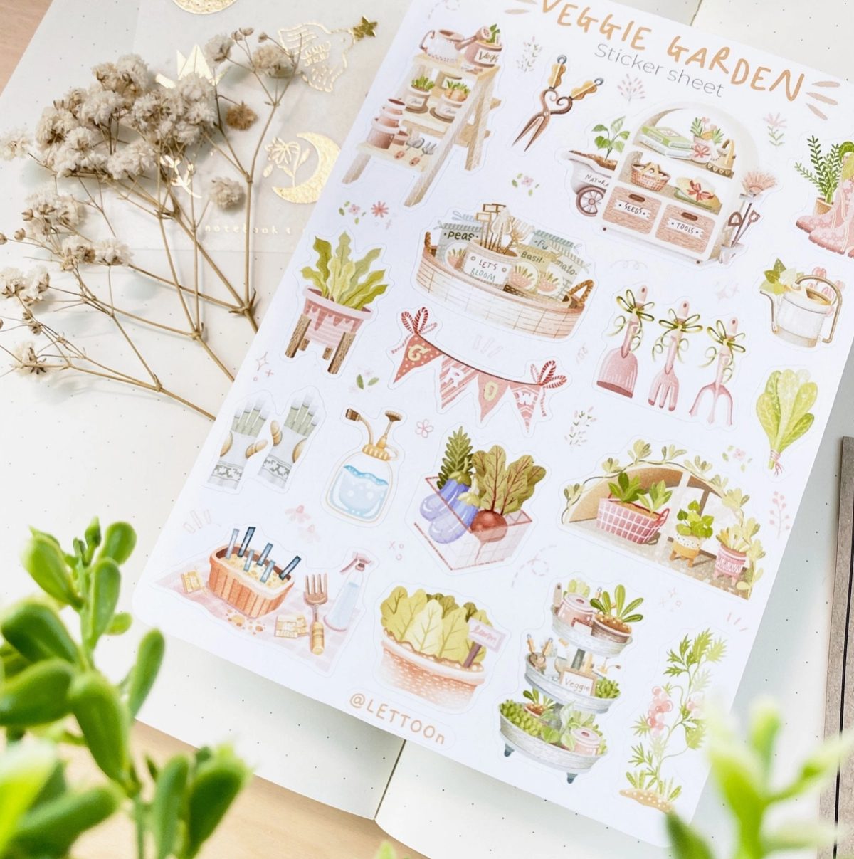Lettoon Sticker Sheet - Veggie Garden