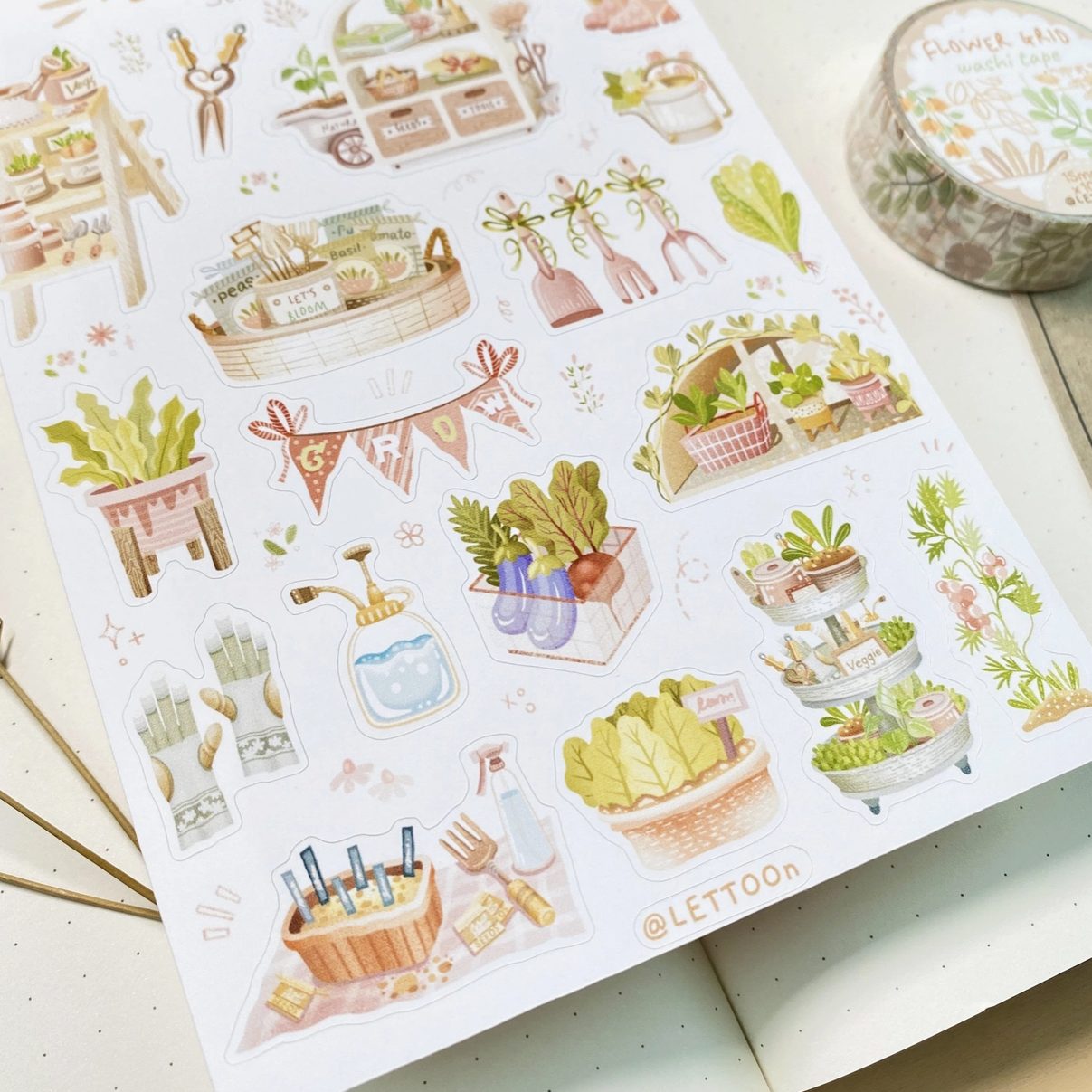 Lettoon Sticker Sheet - Veggie Garden